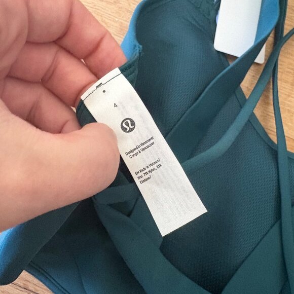 Lululemon Athletic Like A Cloud LL Bra Ribbed D/DD Storm Teal NWT Women’s Sz 4 - Picture 6 of 6